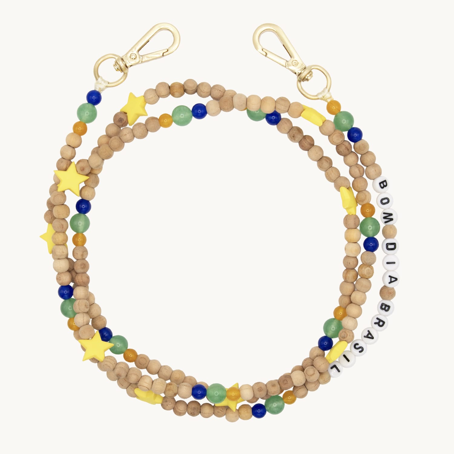 Bandoulière en perles de bois