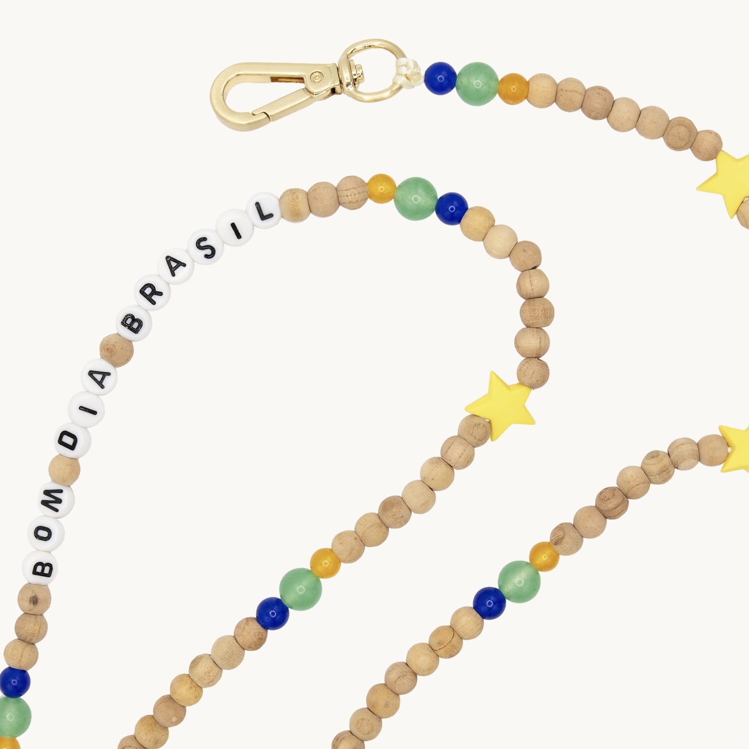 Bandoulière en perles de bois