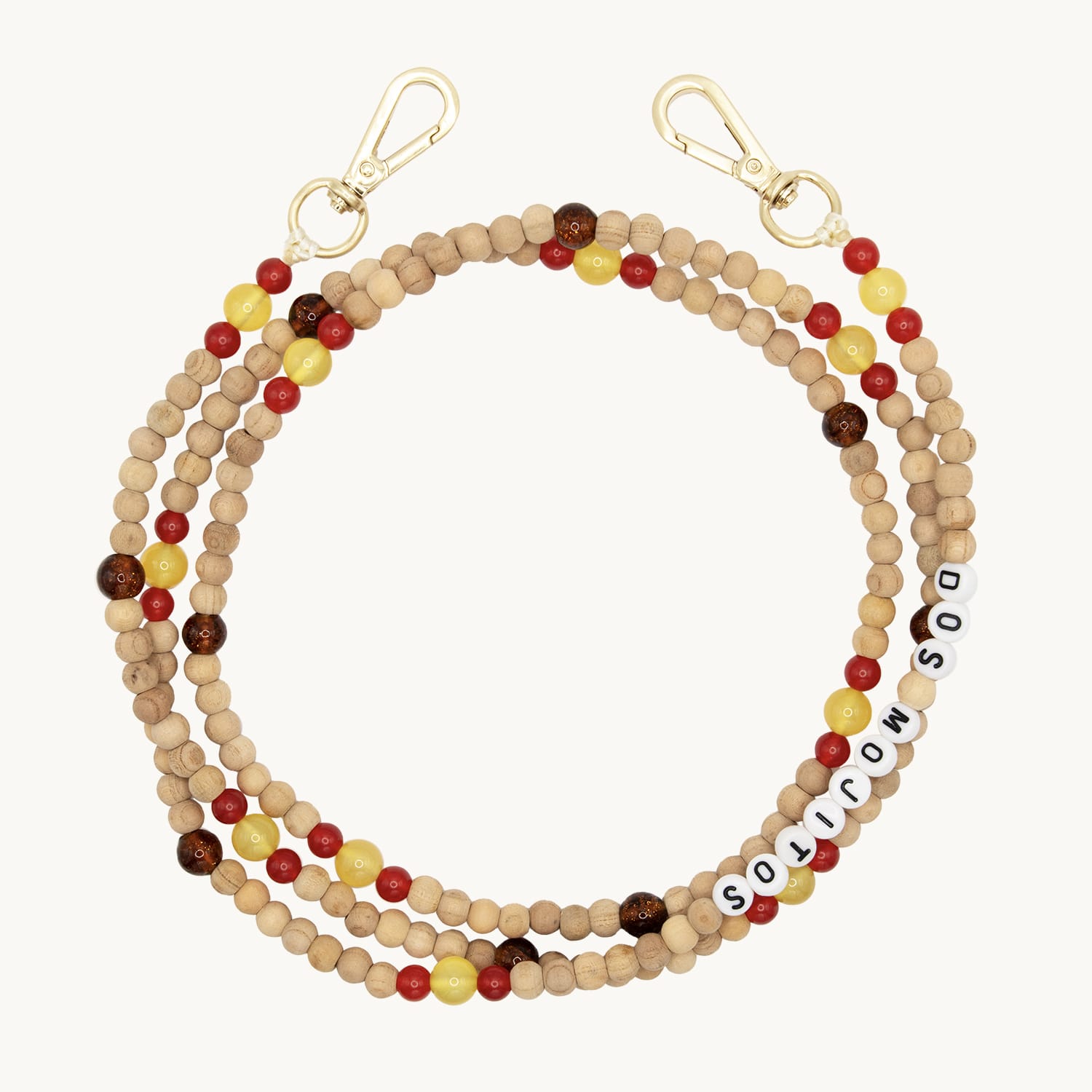 Bandoulière en perles de bois