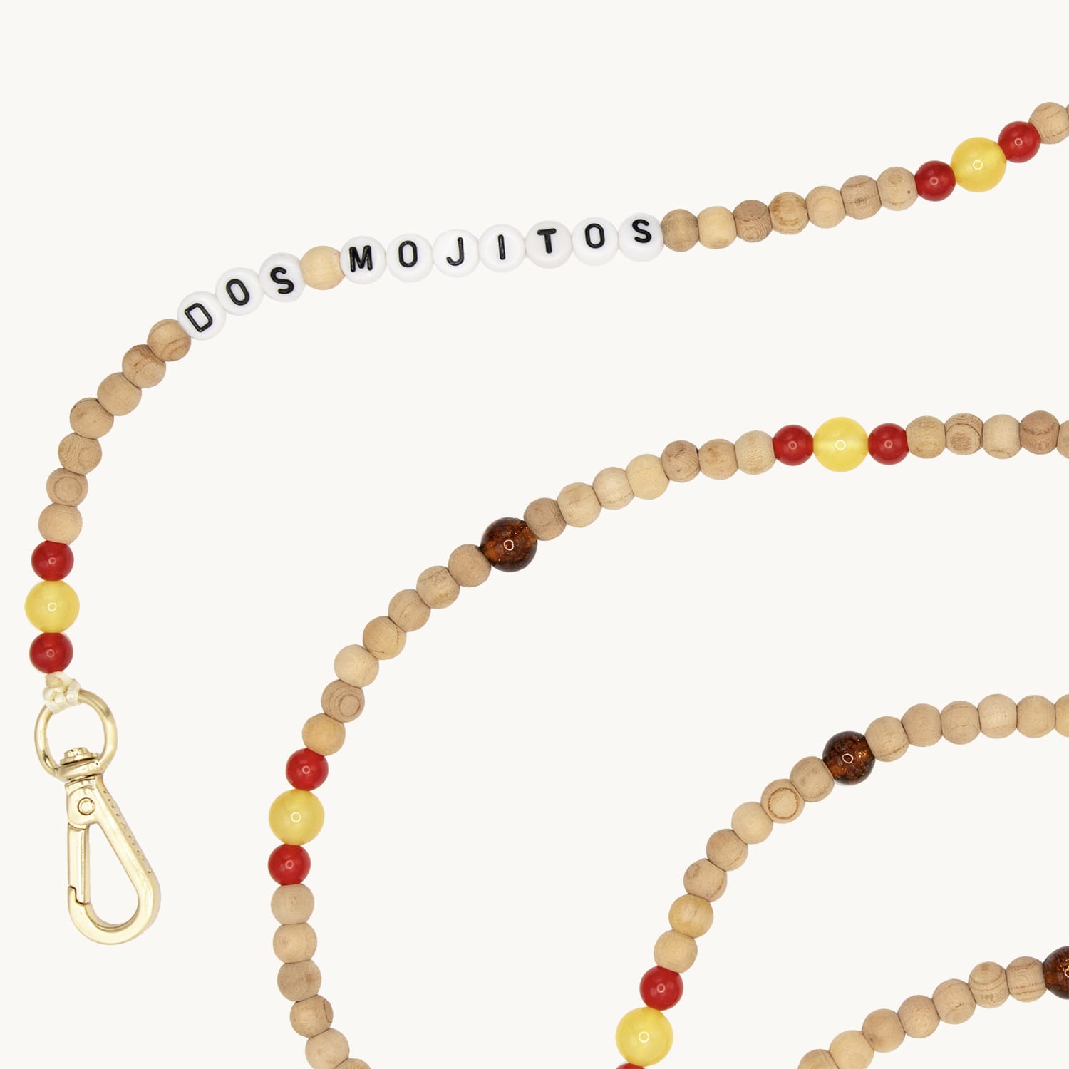 Chaîne de telephone bandouliere en perles de bois