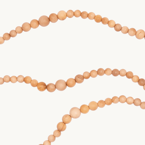 cordon bandoulière en perles de bois