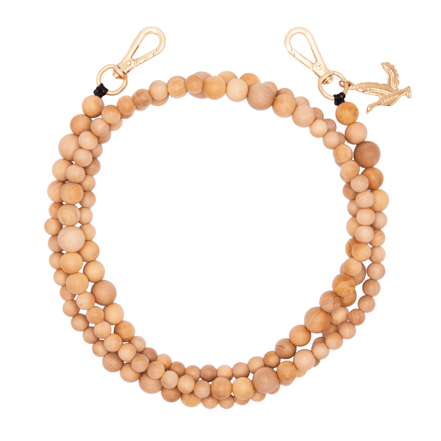 Chaîne de telephone bandouliere en perles de bois