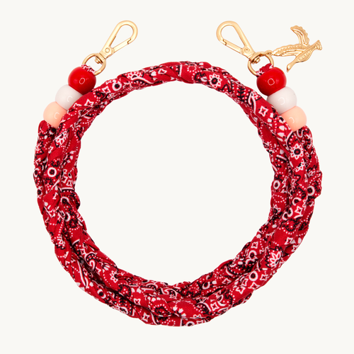 bandoulière pour coque de téléphone imprimé bandana rouge à mousquetons