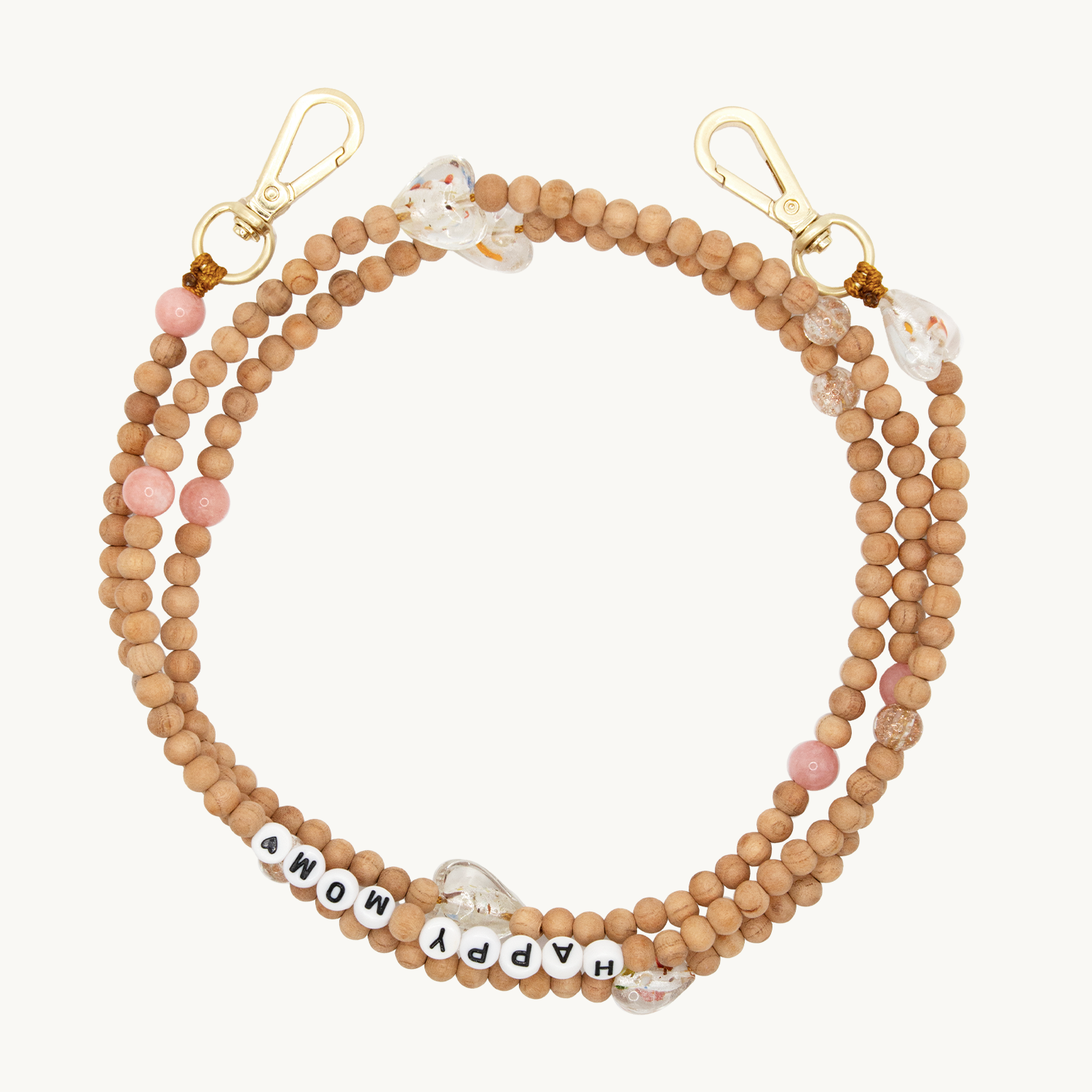 Bandoulière en perles de bois