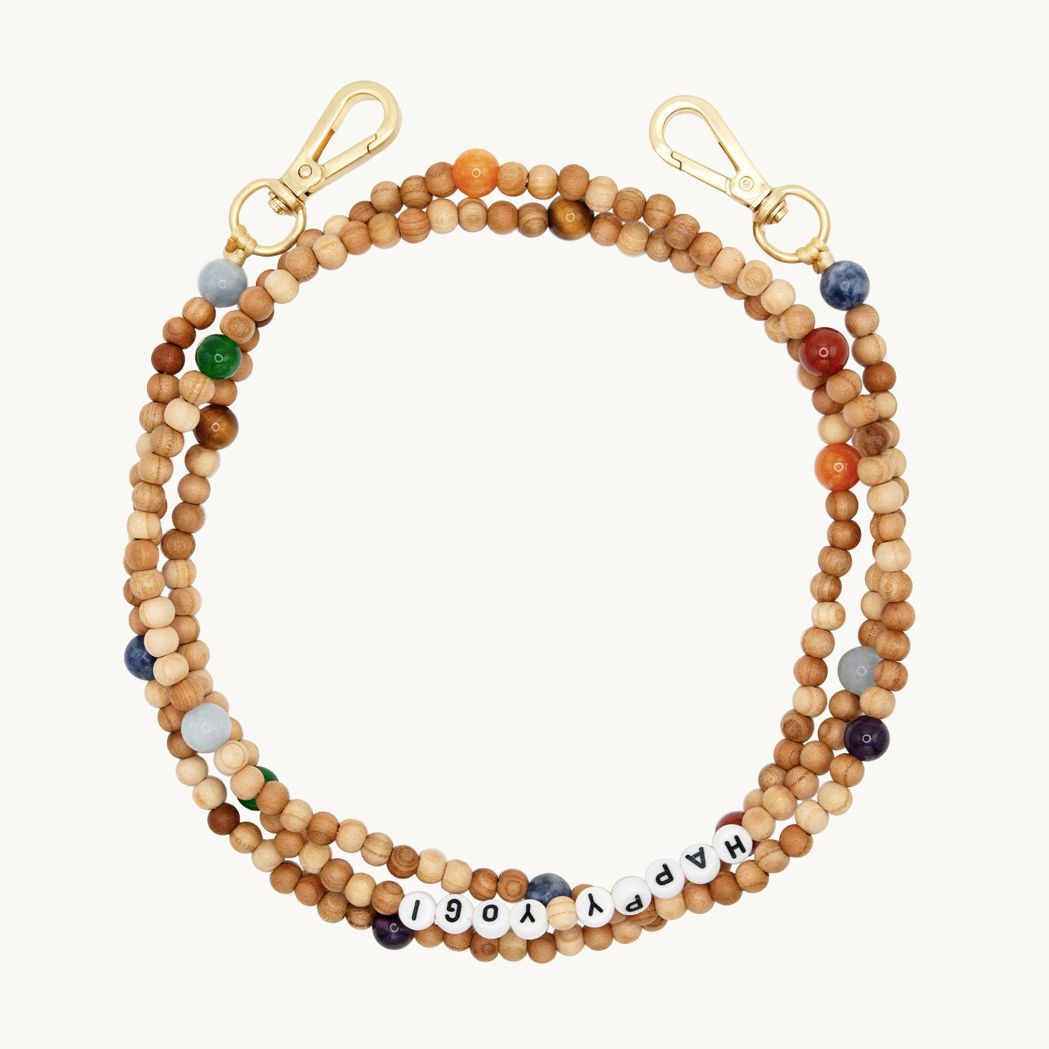 Bandoulière en perles de bois