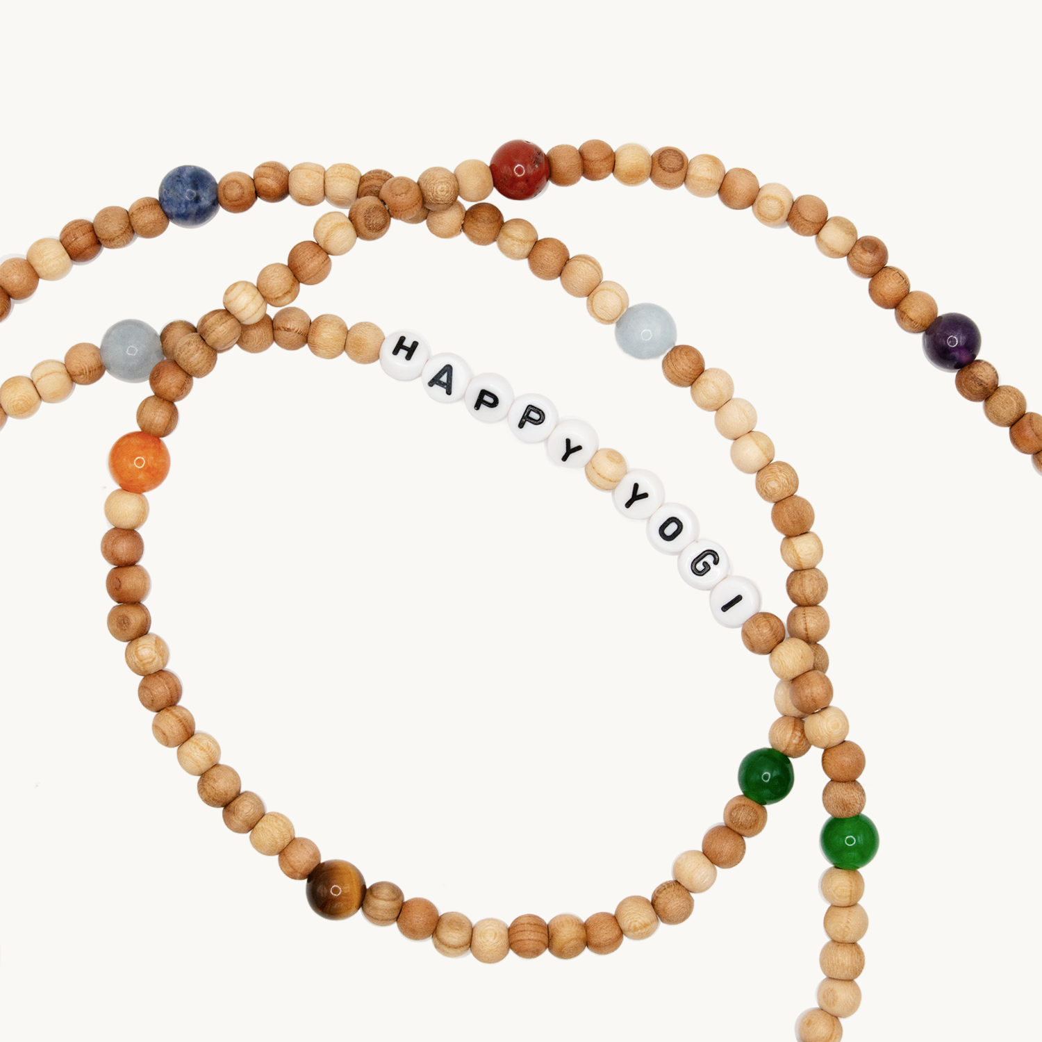 Bandoulière en perles de bois