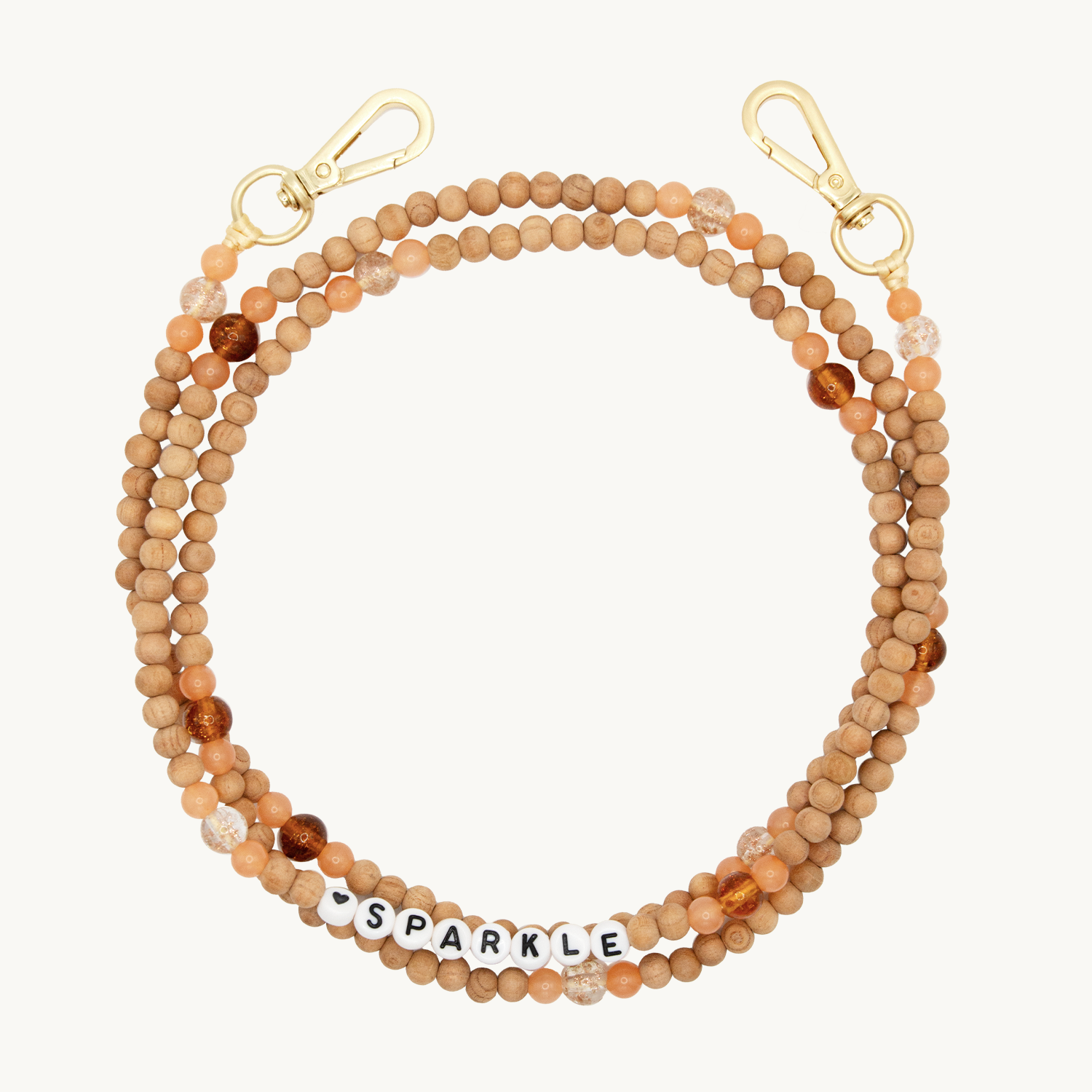 Bandoulière en perles de bois