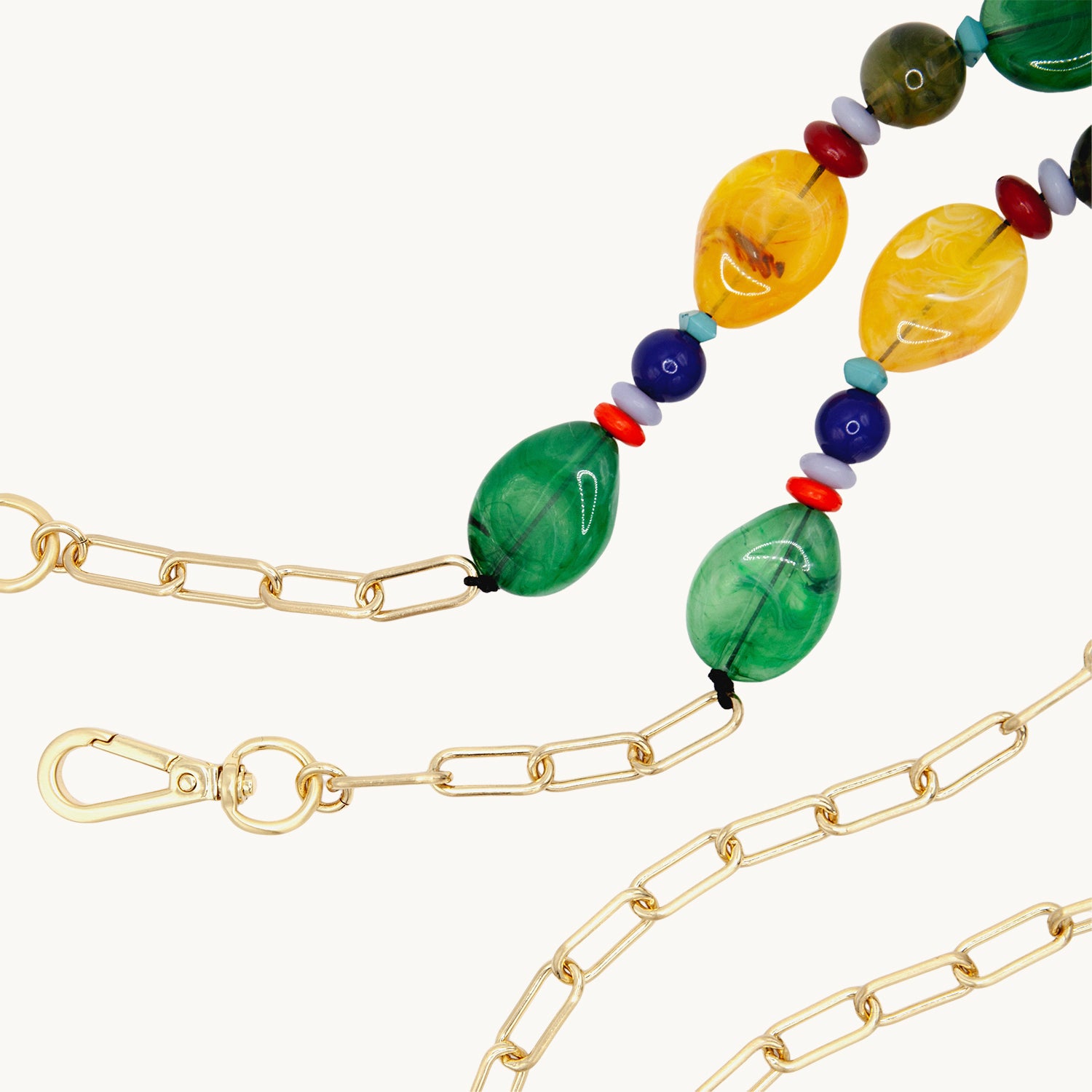 MILO MagSafe iPhone case in yellow & BELLA chain