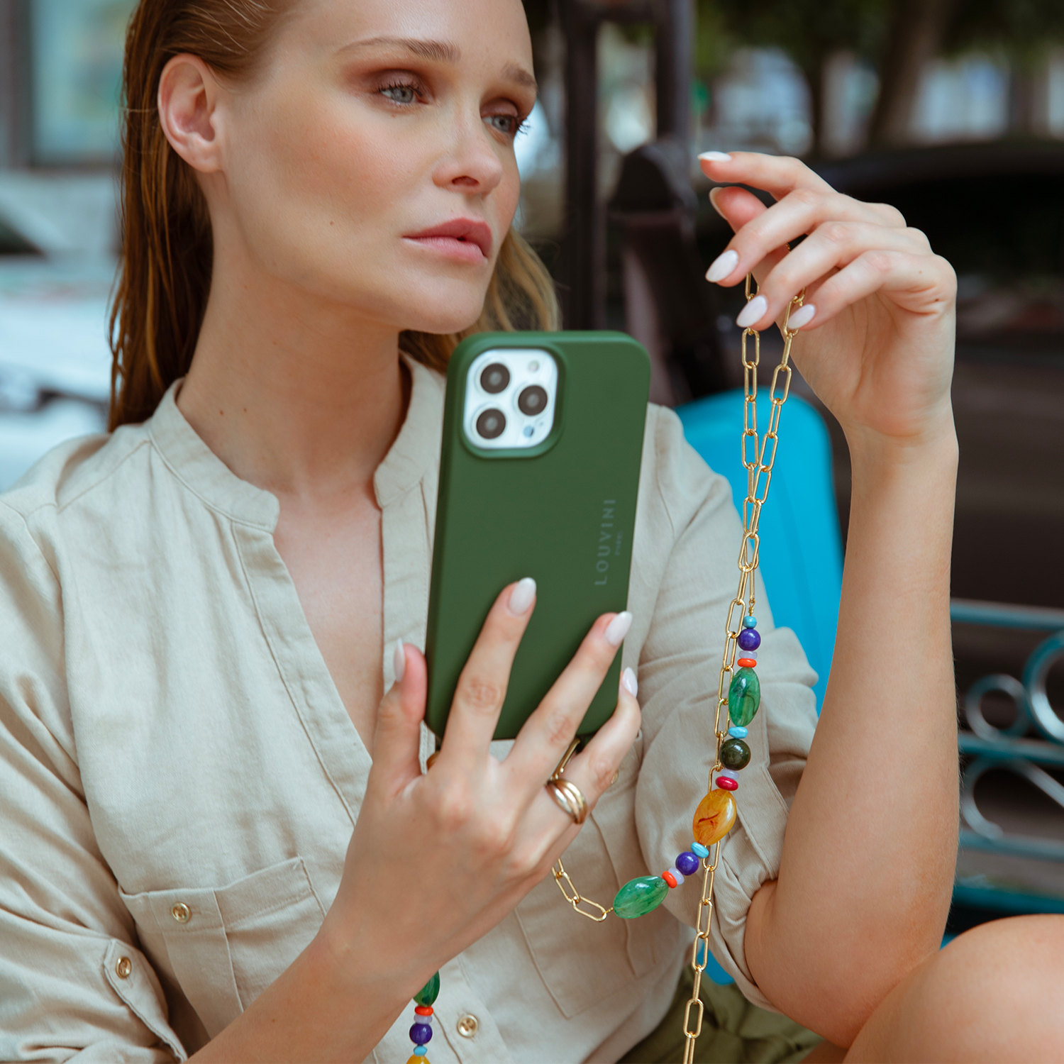 iPhone Case with loops and MagSafe MILO - OLIVE