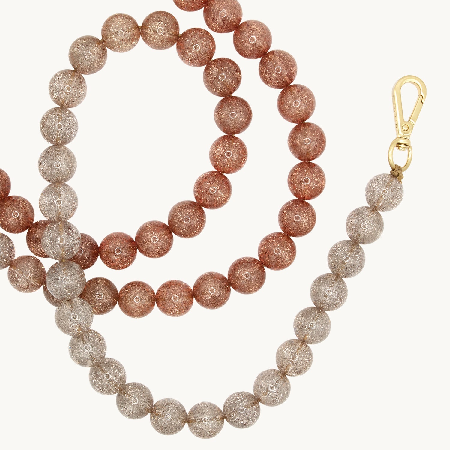 chaine bandouliere pour telephone a perles degrade transparent