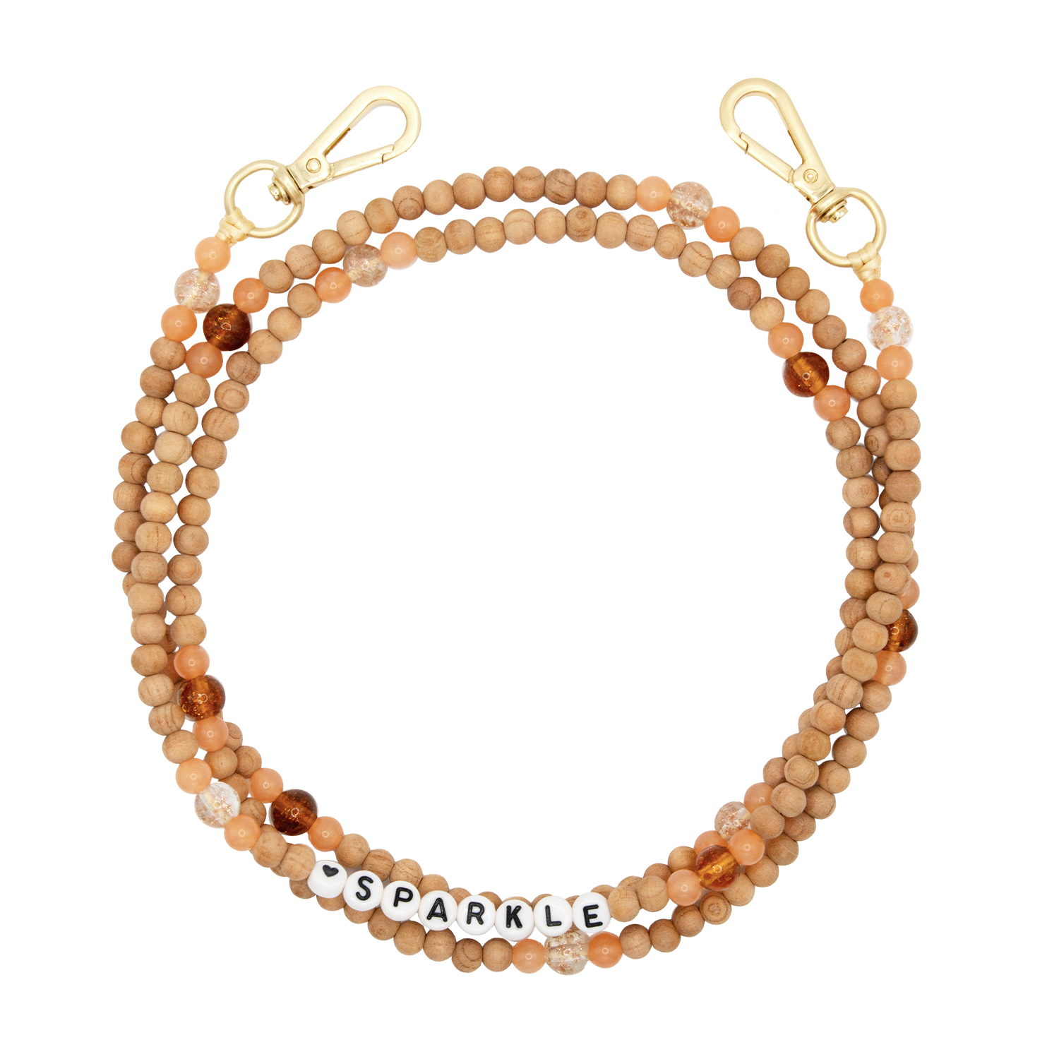 Bandoulière en perles de bois