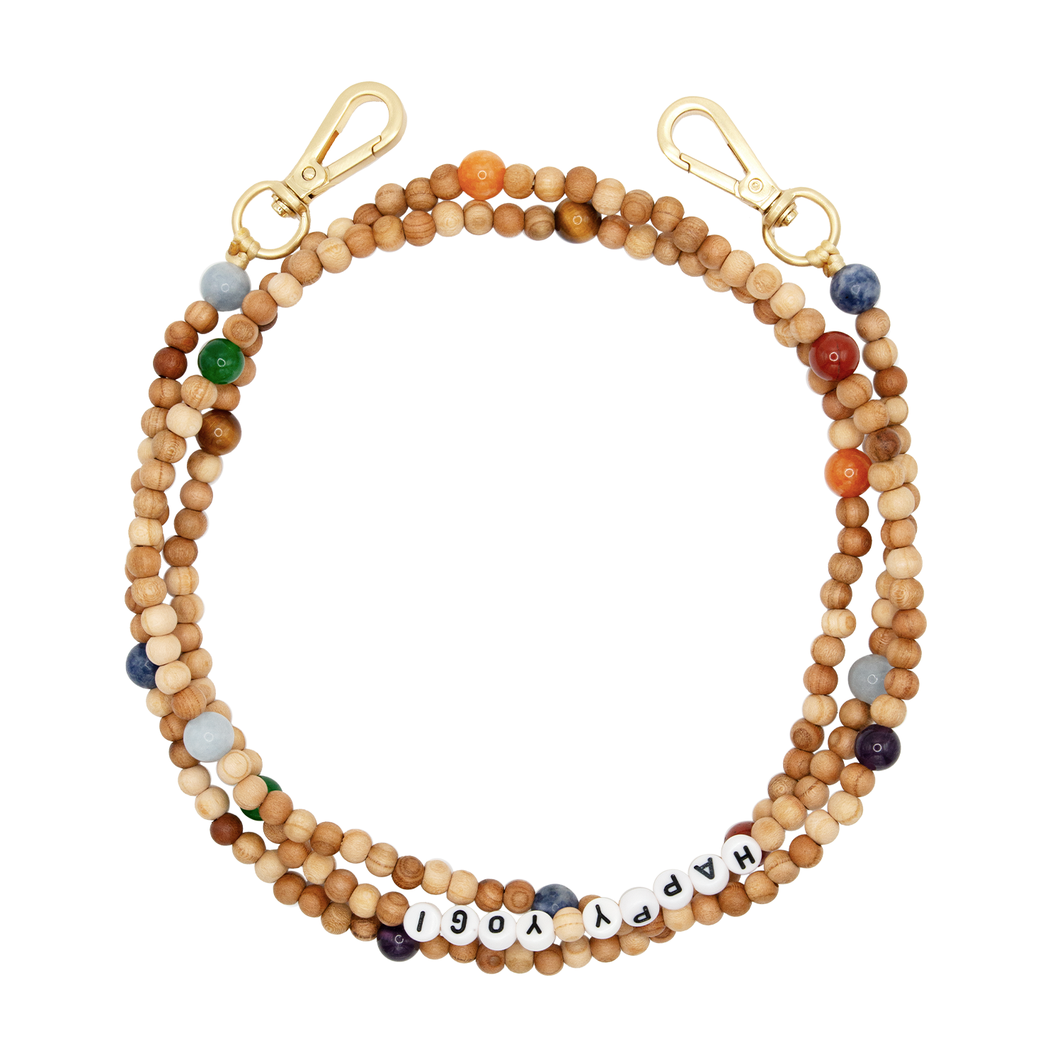 Bandoulière en perles de bois