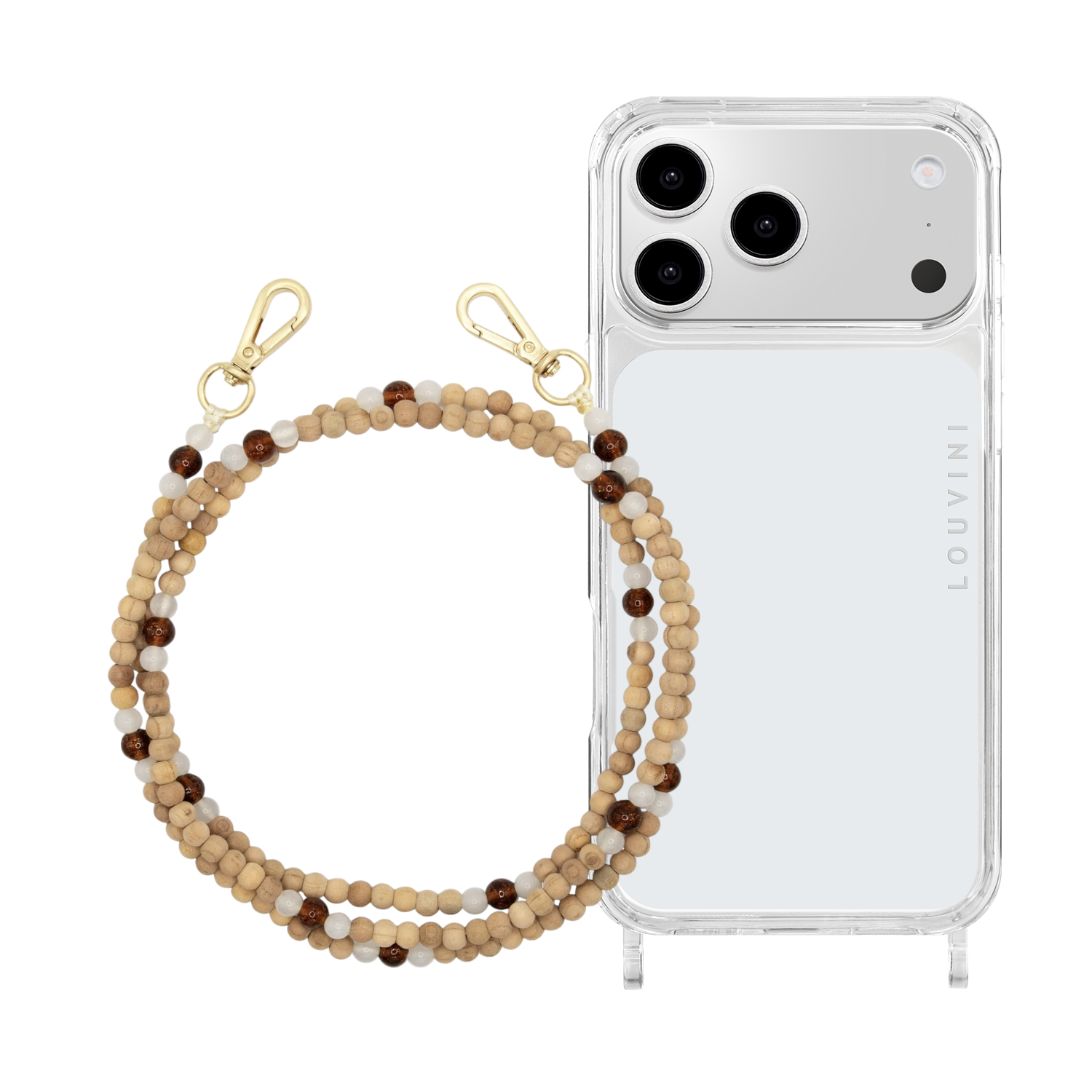 Charlie iPhone Case & Arielle "White-Brown" Strap