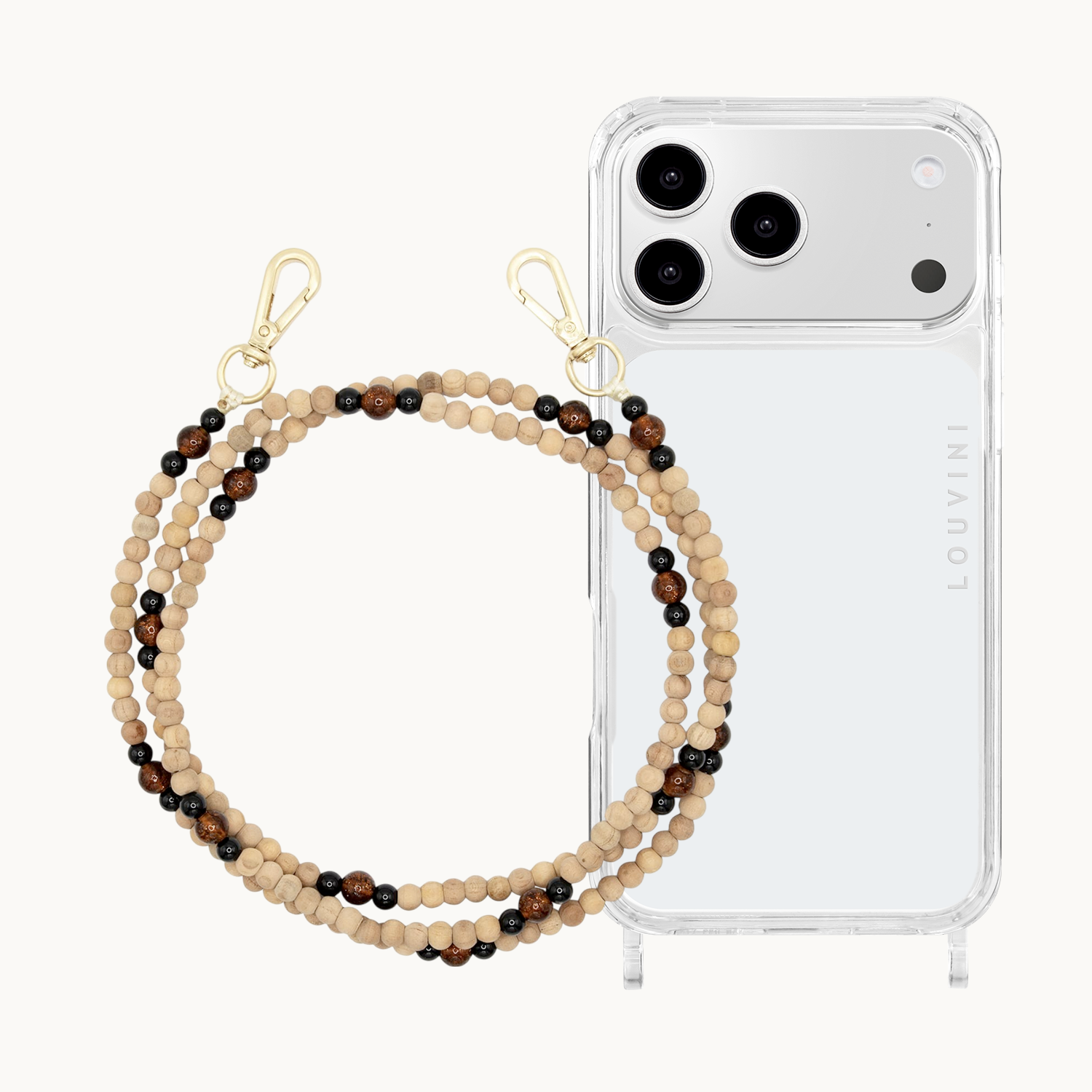 Charlie iPhone Case & Arielle "Black-Brown Sparkle" Strap