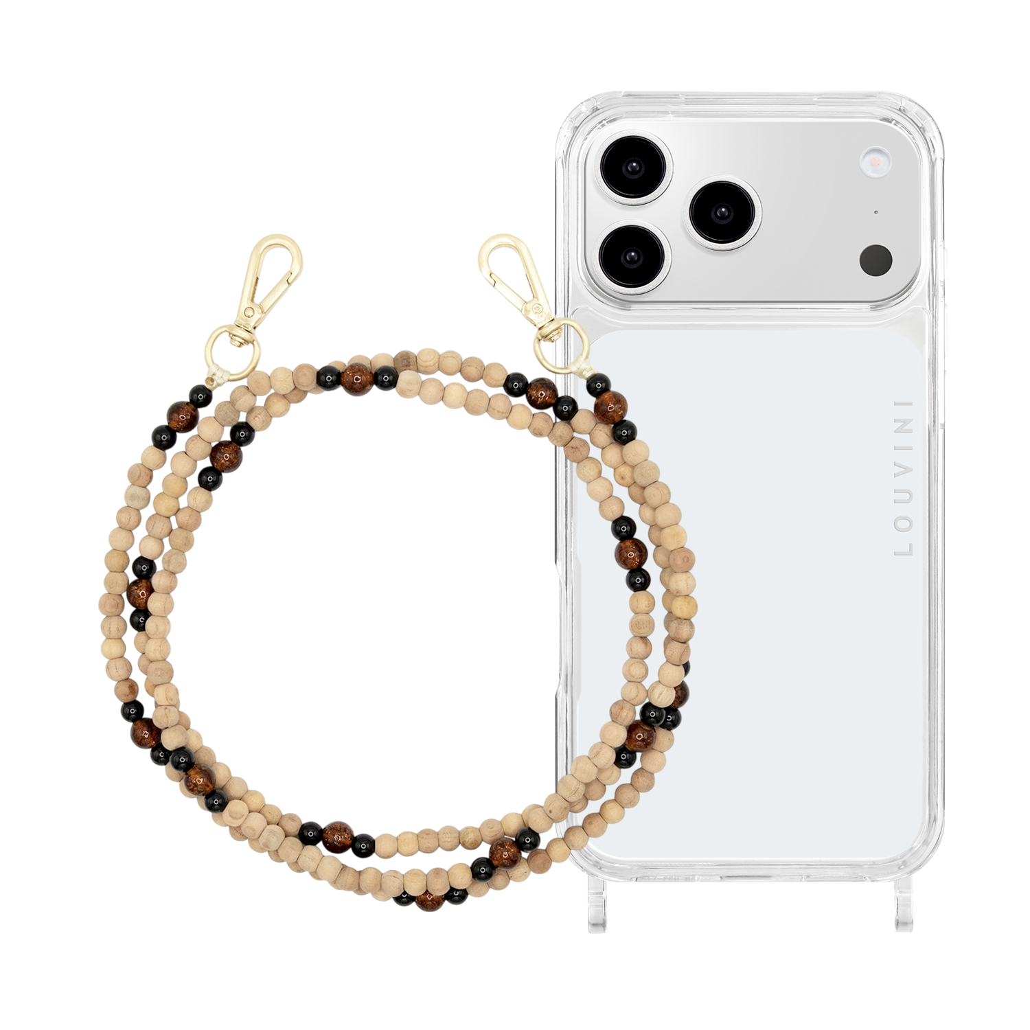 Charlie iPhone Case & Arielle "Black-Brown Sparkle" Strap
