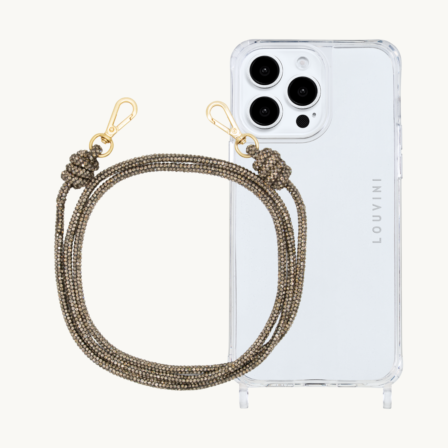 ensemble coque iPhone et chaîne de téléphone à strass