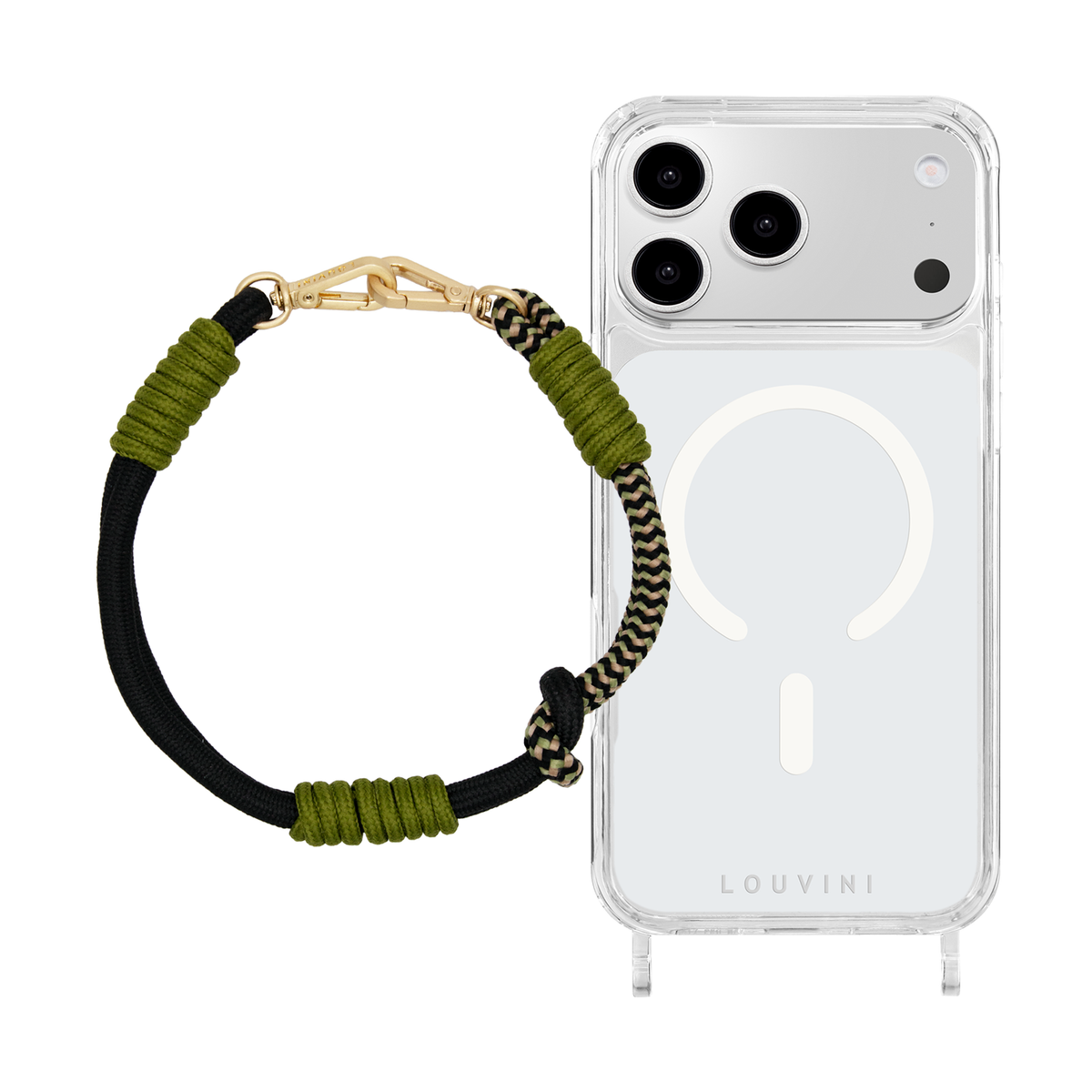 CHARLIE MagSafe iPhone Case & Bracelet PETIT TESSA Black-Khaki