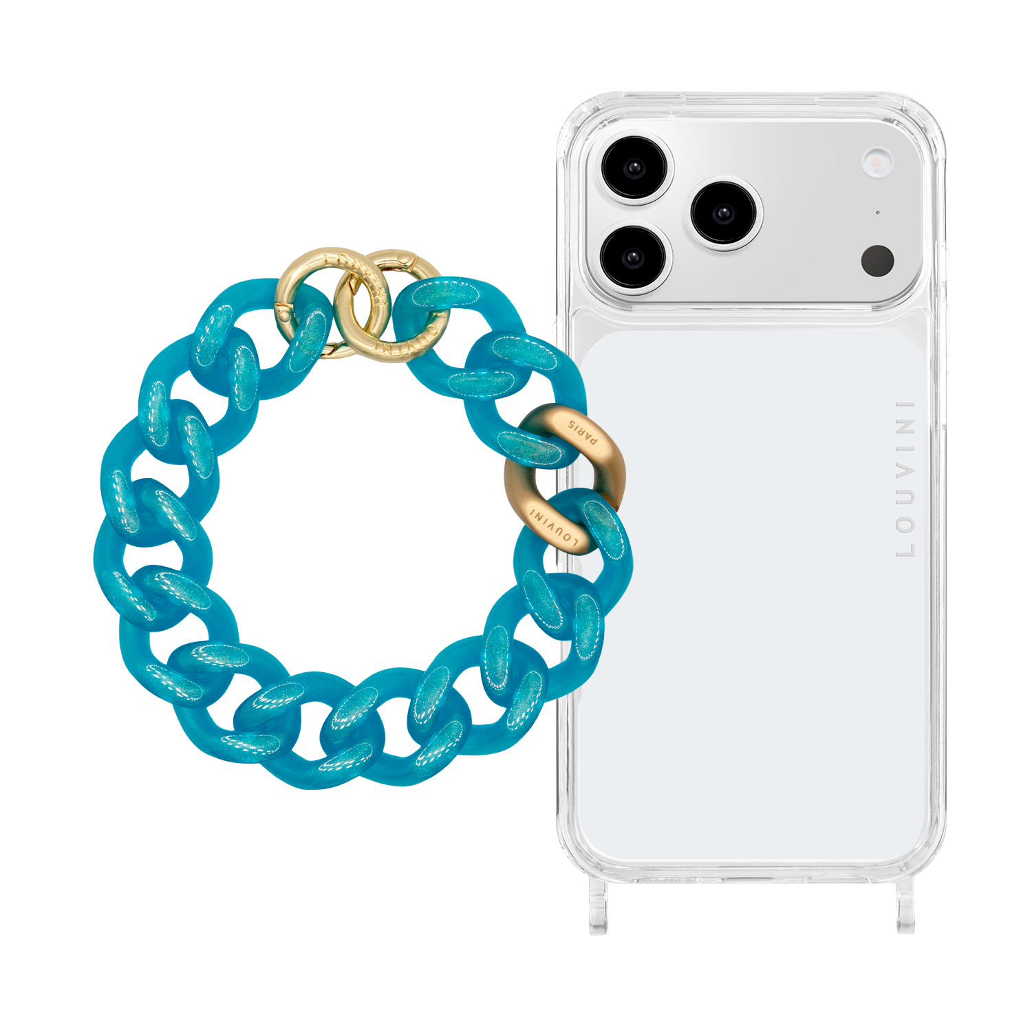 Charlie iPhone Case & Petit Zoe Iced Blue Chain