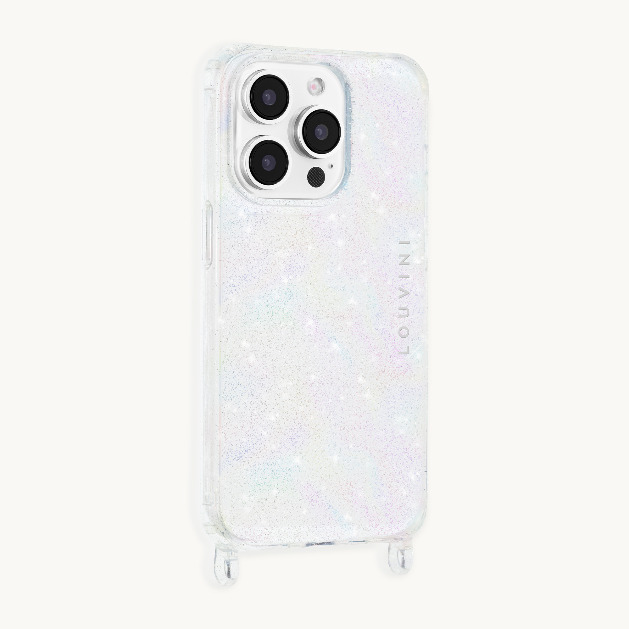 Clear iPhone Case with loops CHARLIE - Sparkle