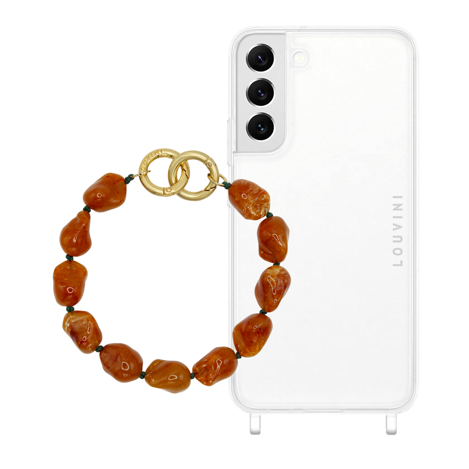 ensemble coque samsung et bracelet de téléphone avec pierres en résine