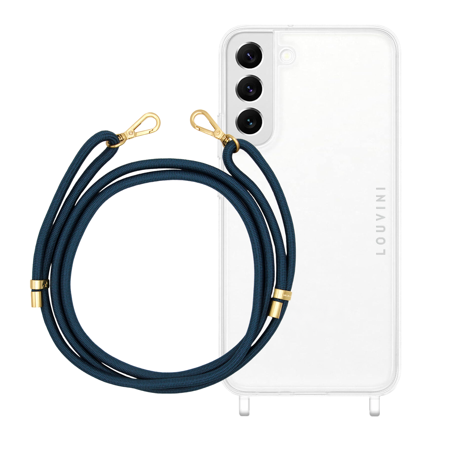 ensemble coque pour téléphone transparente et cordon marine