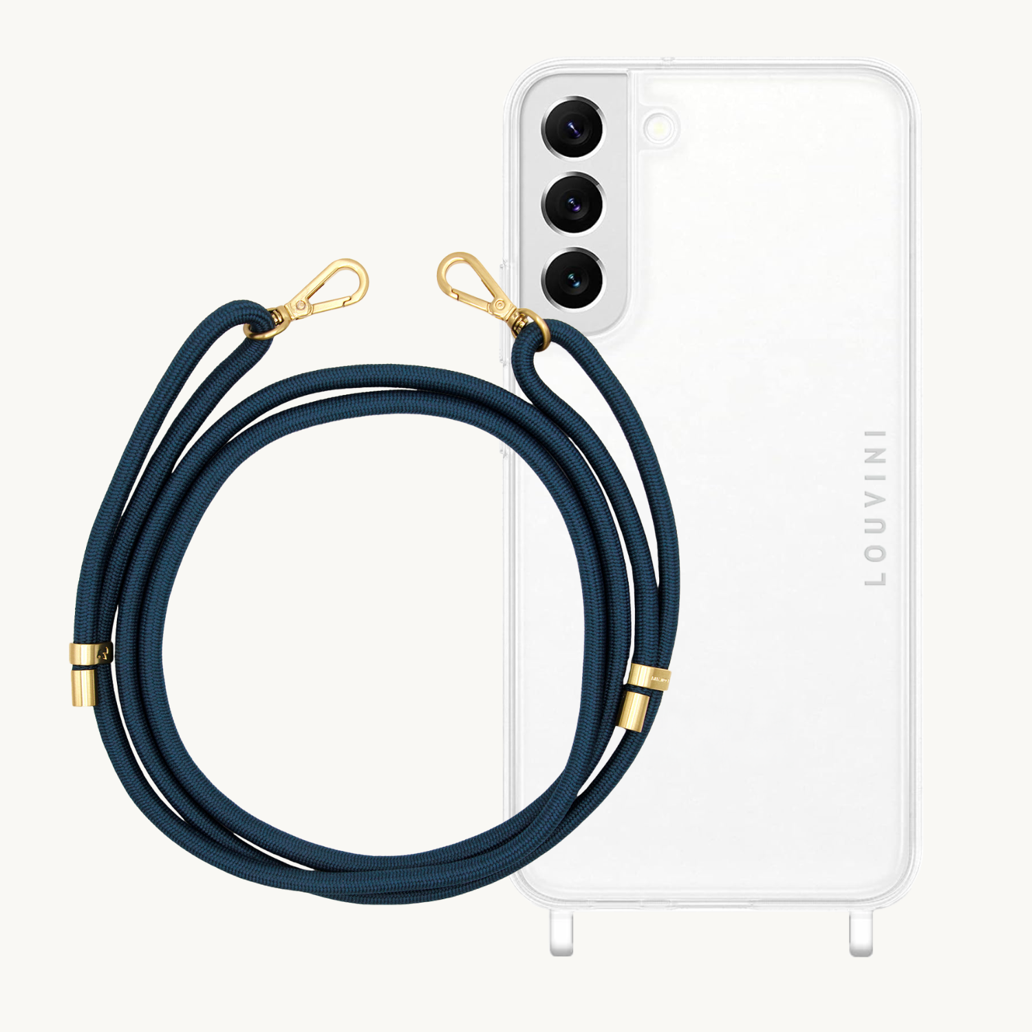ensemble coque pour téléphone transparente et cordon marine