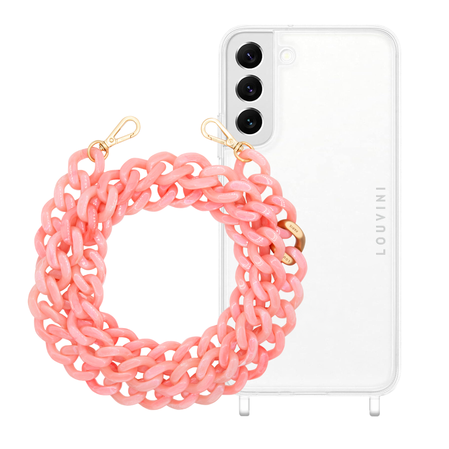 ensemble coque samsung et chaîne de téléphone en résine