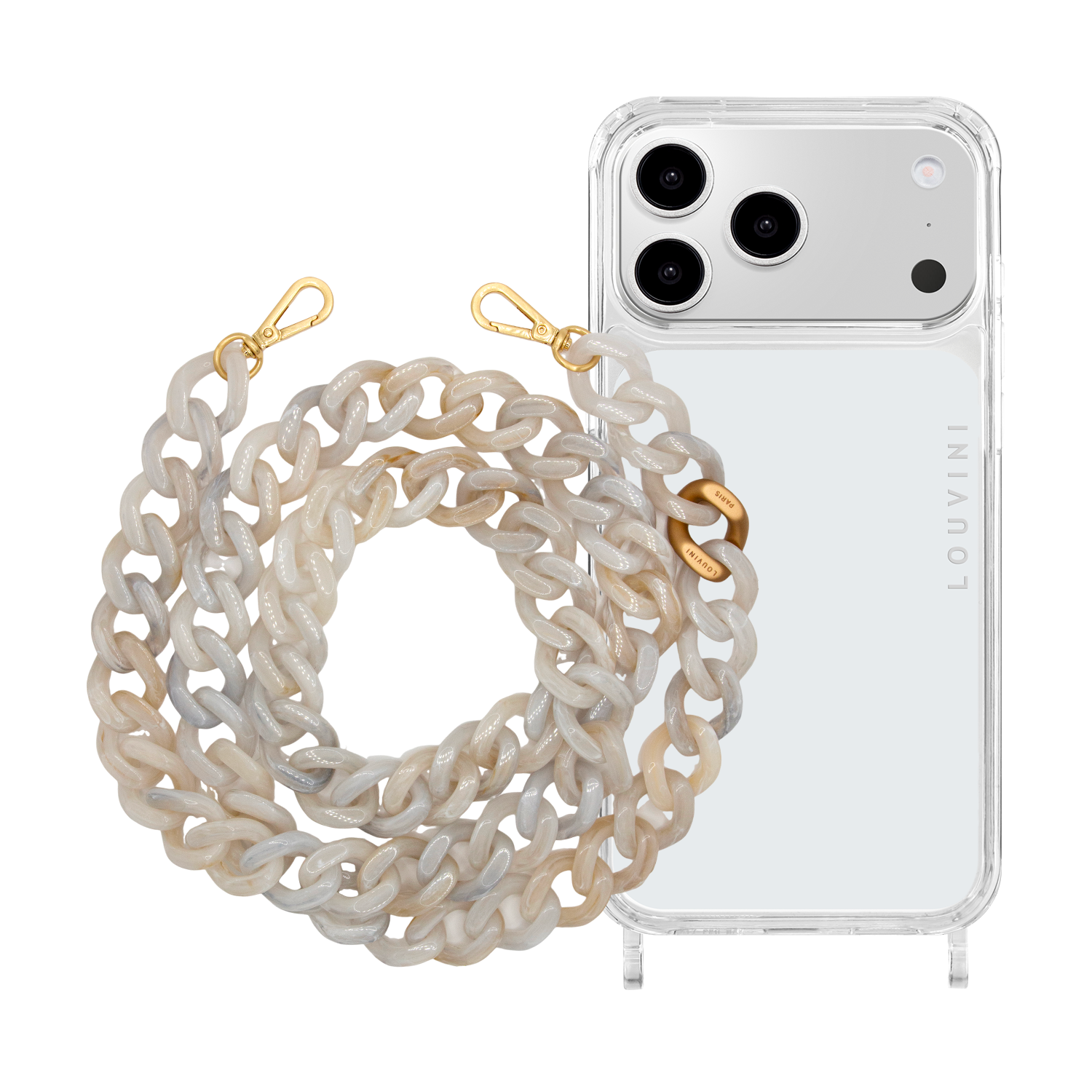 Charlie iPhone Case & Zoe Marbled White Chain