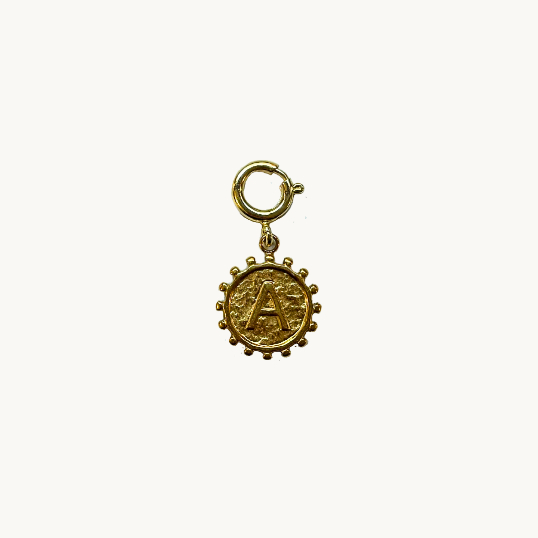 Charm soleil lettre dorée – Pendentif initiale élégant pour téléphone ou bijou