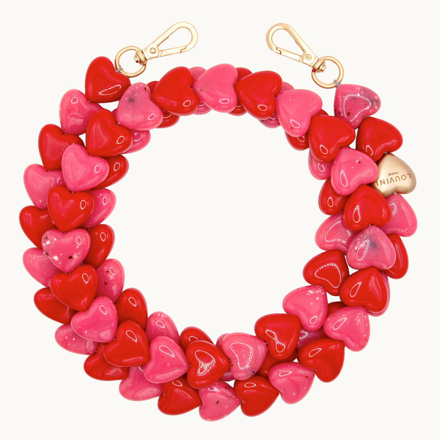 Chaîne de telephone coeur rose rouge