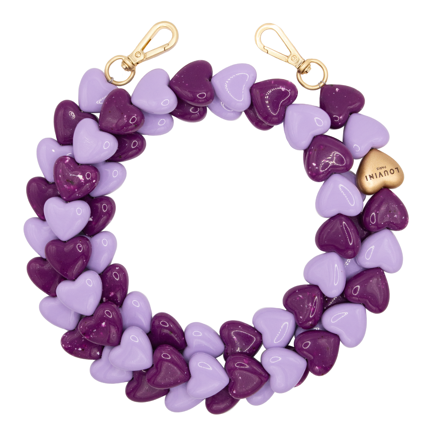 Chaîne pour téléphone coeur violet