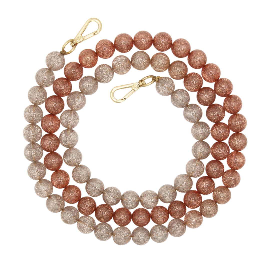 chaine bandouliere pour telephone a perles degrade transparent