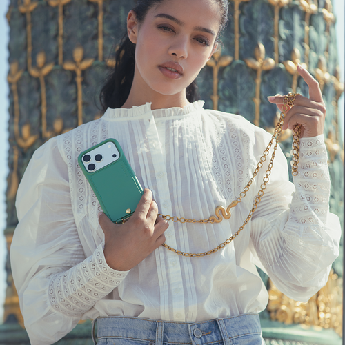 LOU iPhone Case Emerald & DALIA Snake Chain