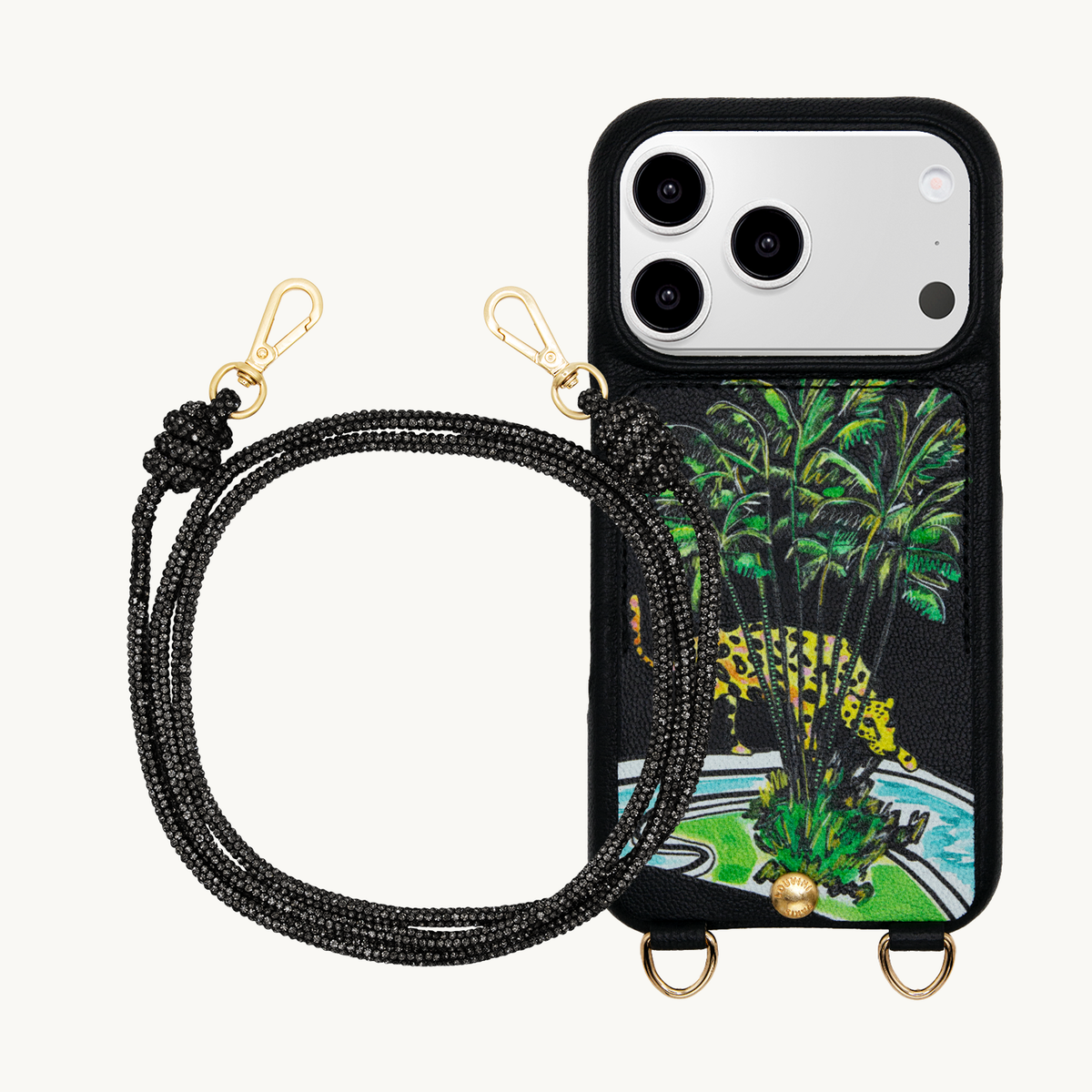 LOU x FILIPE JARDIM Black iPhone Case & Cord KIM Black