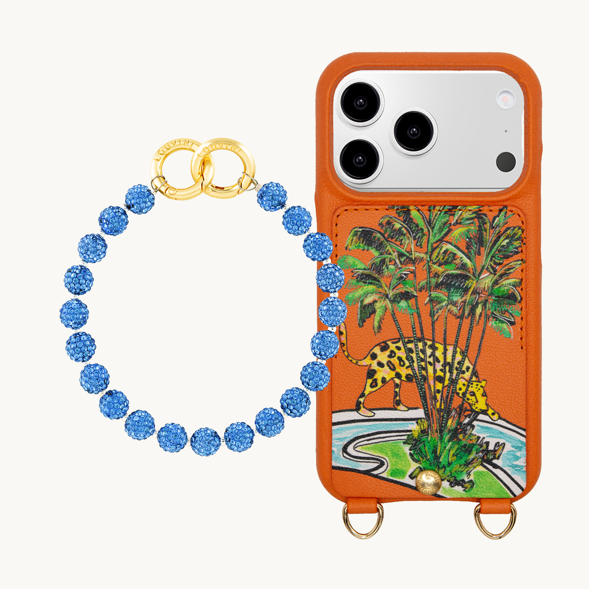 LOU x FILIPE JARDIM Orange iPhone Case & Bracelet PETIT DAISY Blue