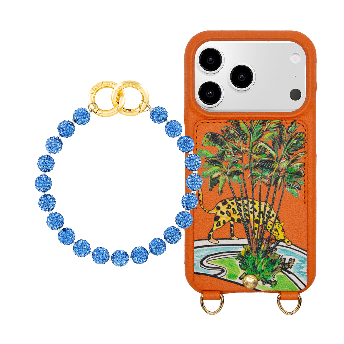 LOU x FILIPE JARDIM Orange iPhone Case & Bracelet PETIT DAISY Blue