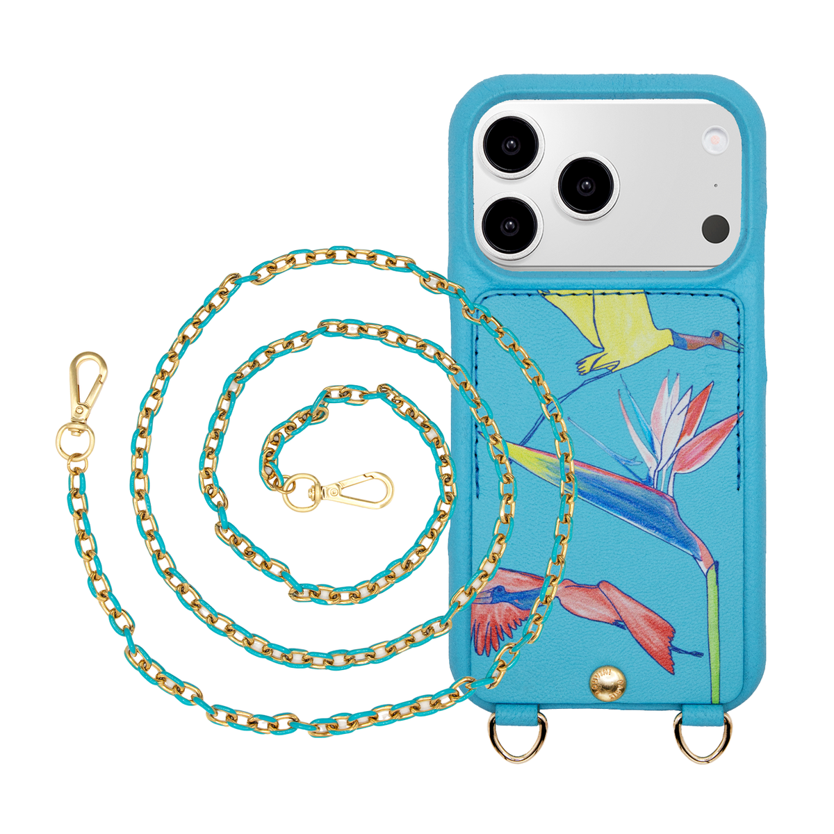 LOU x FILIPE JARDIM Turquoise iPhone Case & Chain MIA Turquoise