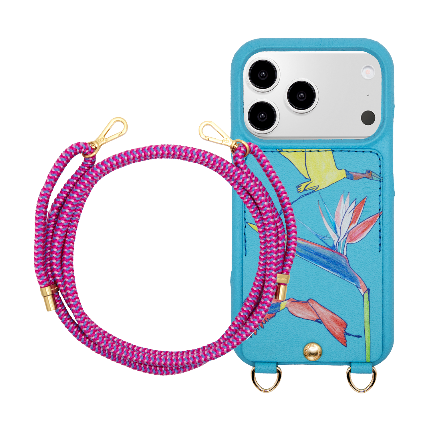 iPhone Case LOU x FILIPE JARDIM Turquoise & TESSA Fuchsia-Purple Cord