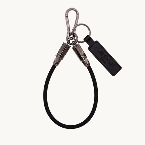 Cordon câble USB-C 2-1 en coton avec un mousqueton (iPhone et Android)