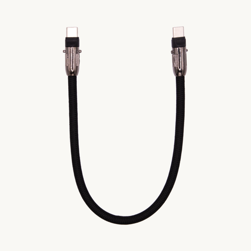 Cordon câble USB-C 2-1 en coton avec un mousqueton (iPhone et Android)