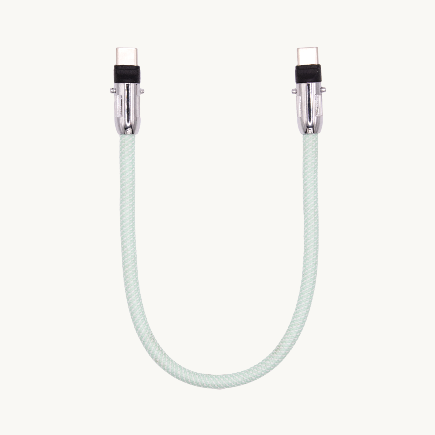 Cordon câble USB-C 2-1 en coton avec un mousqueton (iPhone et Android)