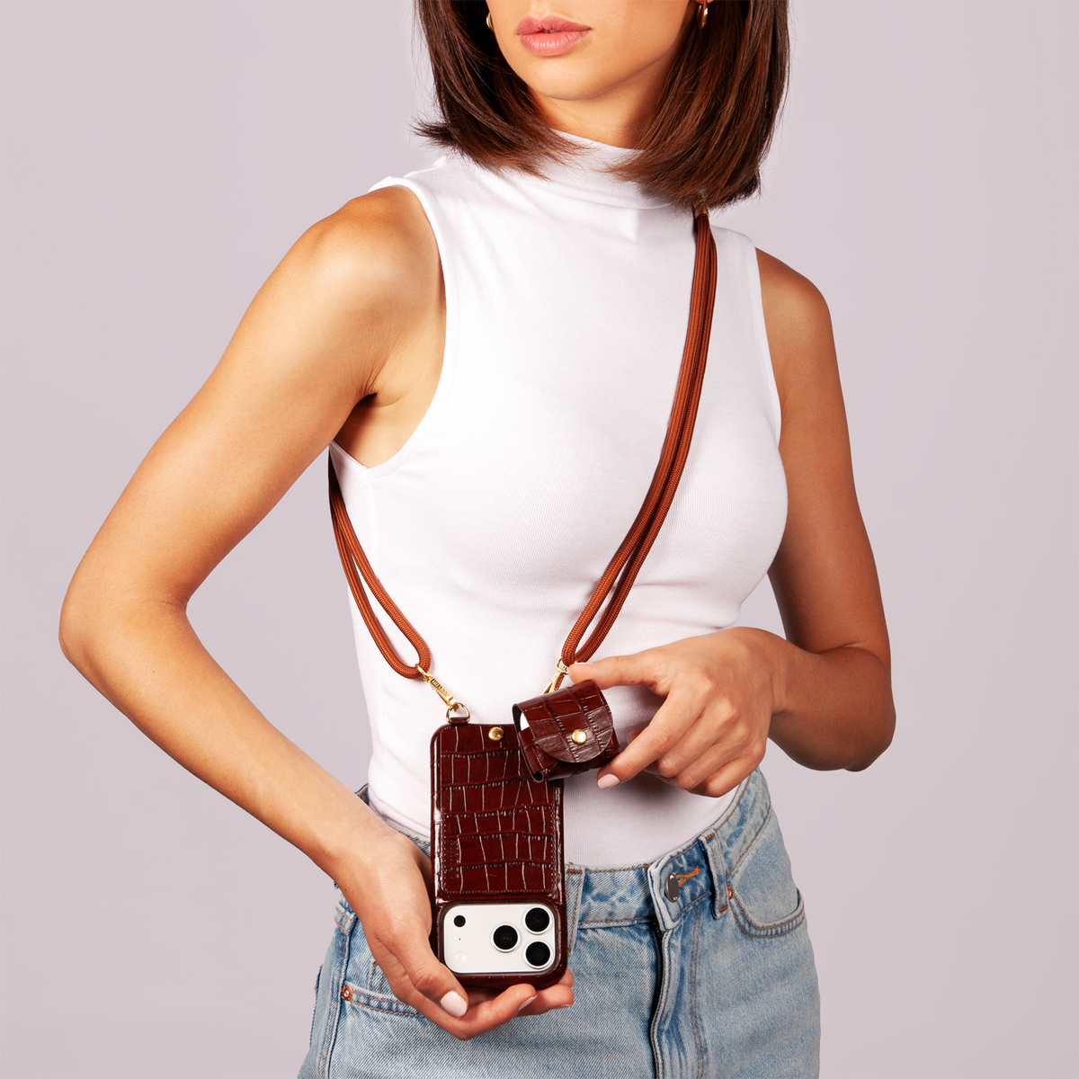 JOE AirPods Case - Brown Crocodile