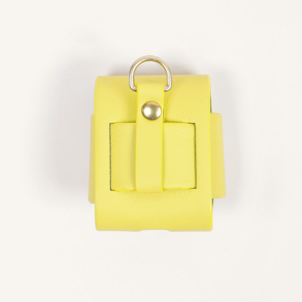 Étui pour AirPods jaune en cuir