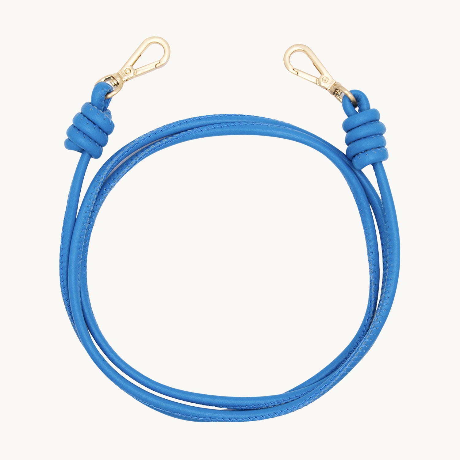 Cordon de telephone bandouliere en cuir bleu azur
