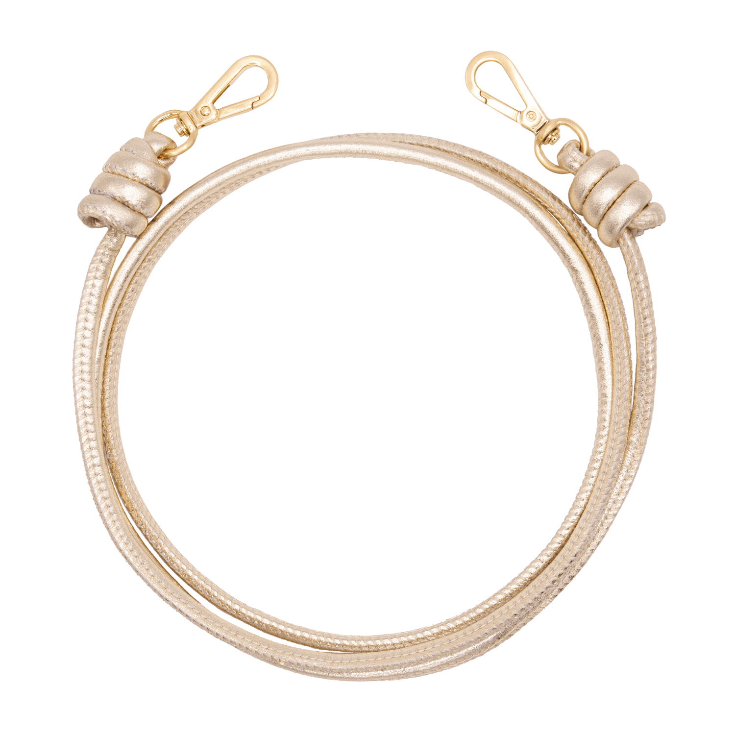 Cordon de telephone bandouliere en cuir dore