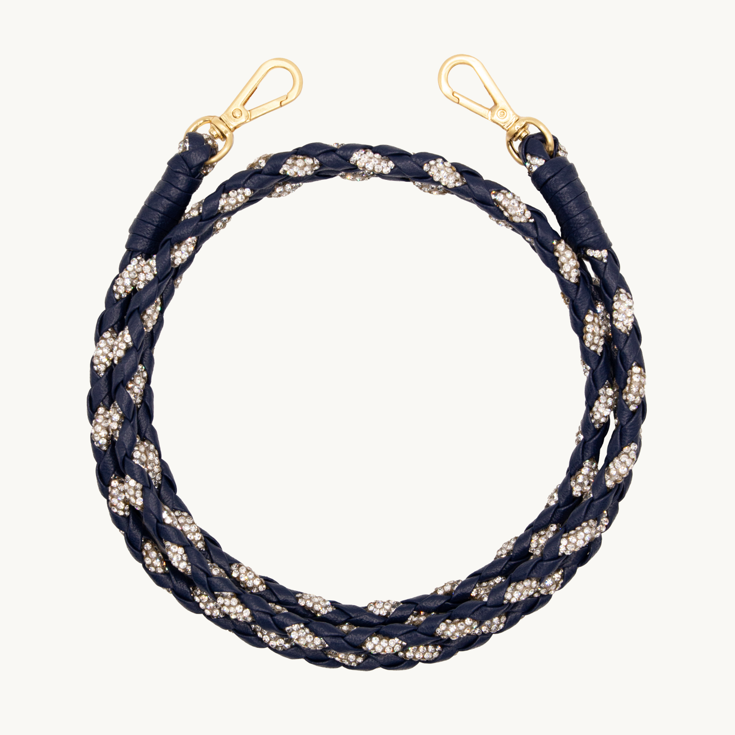 Bandoulière en cuir marine avec des paillettes