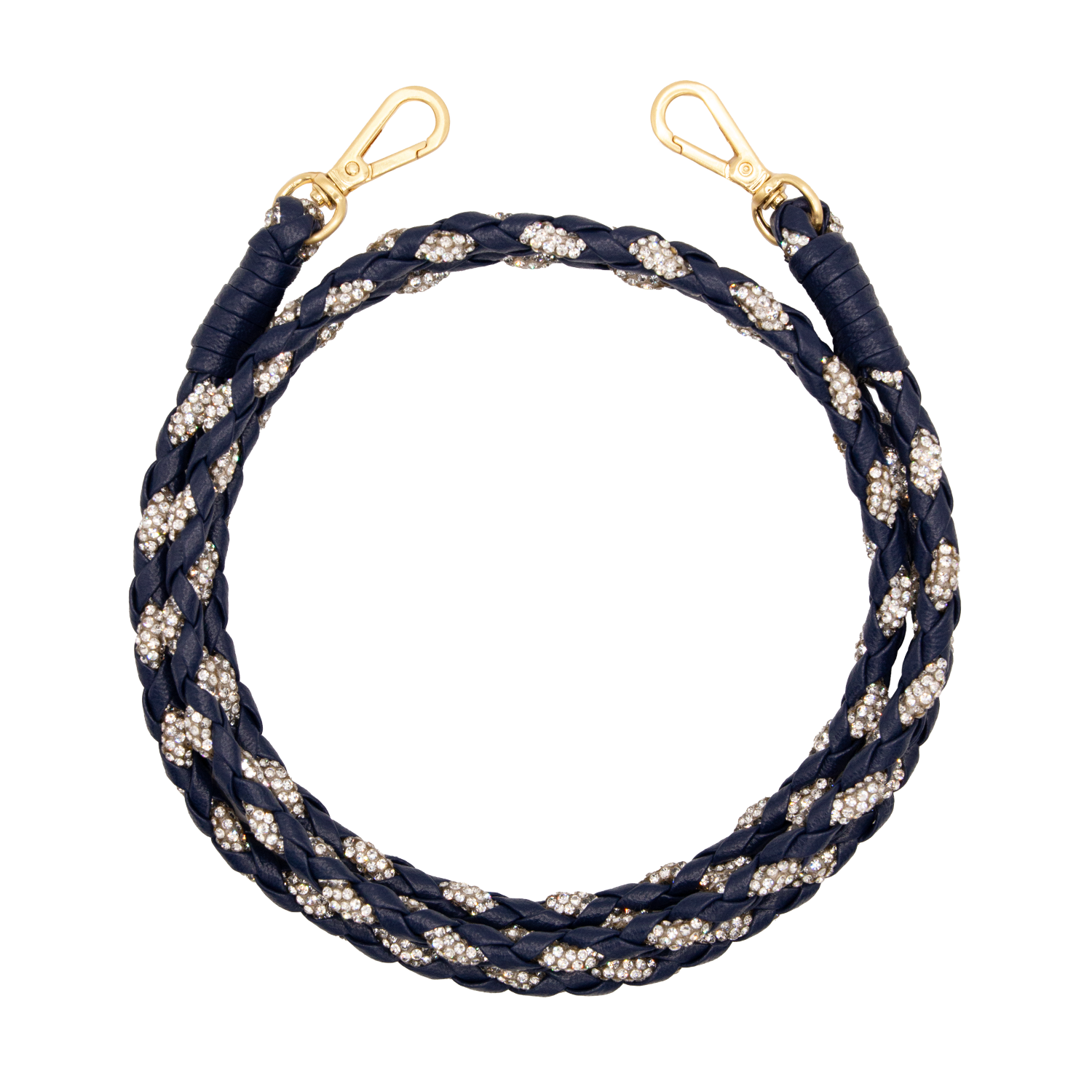 Bandoulière en cuir marine avec des paillettes