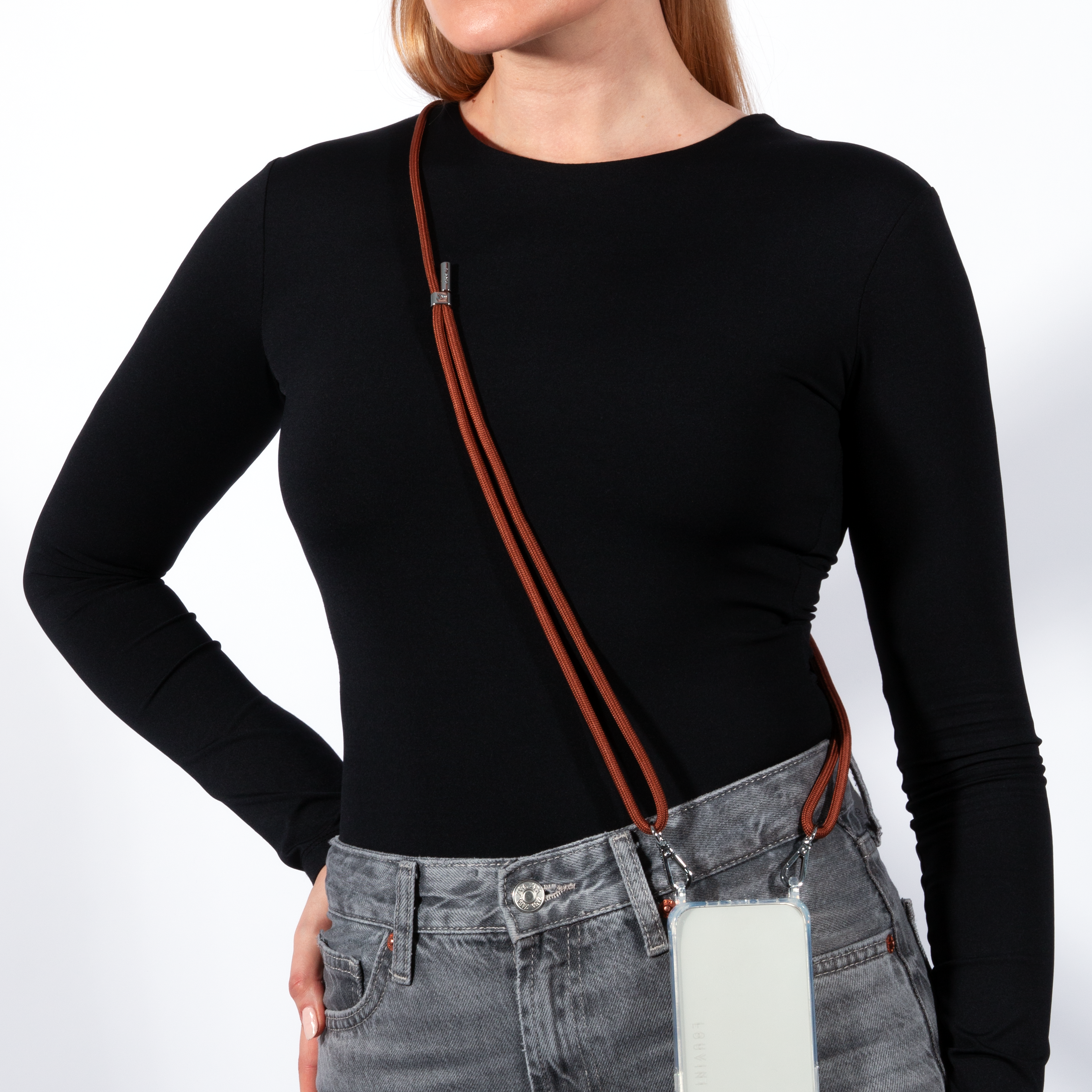 Cordon pour téléphone ajustable marron