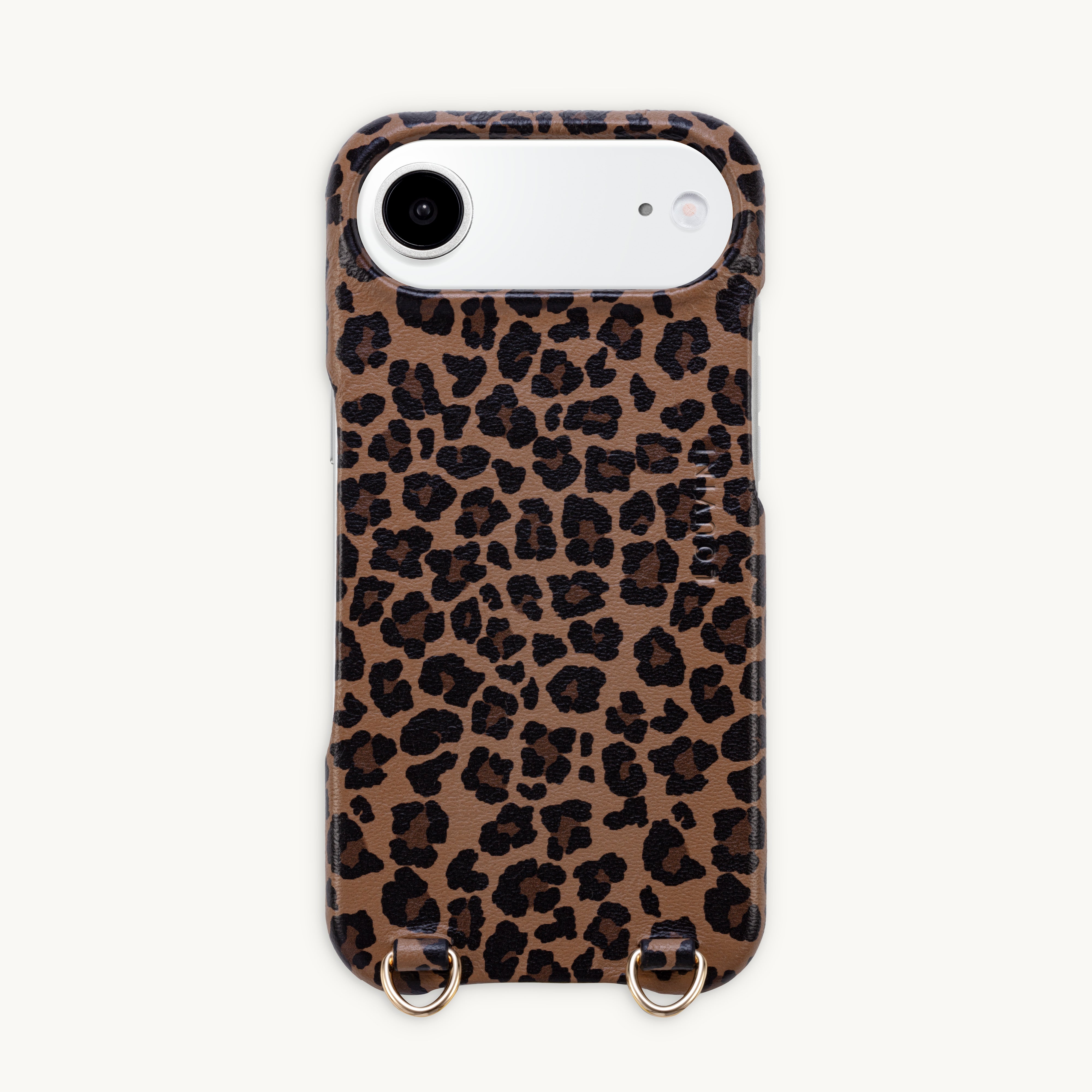 Leather iPhone case with loops and Magsafe MAX - LEOPARD