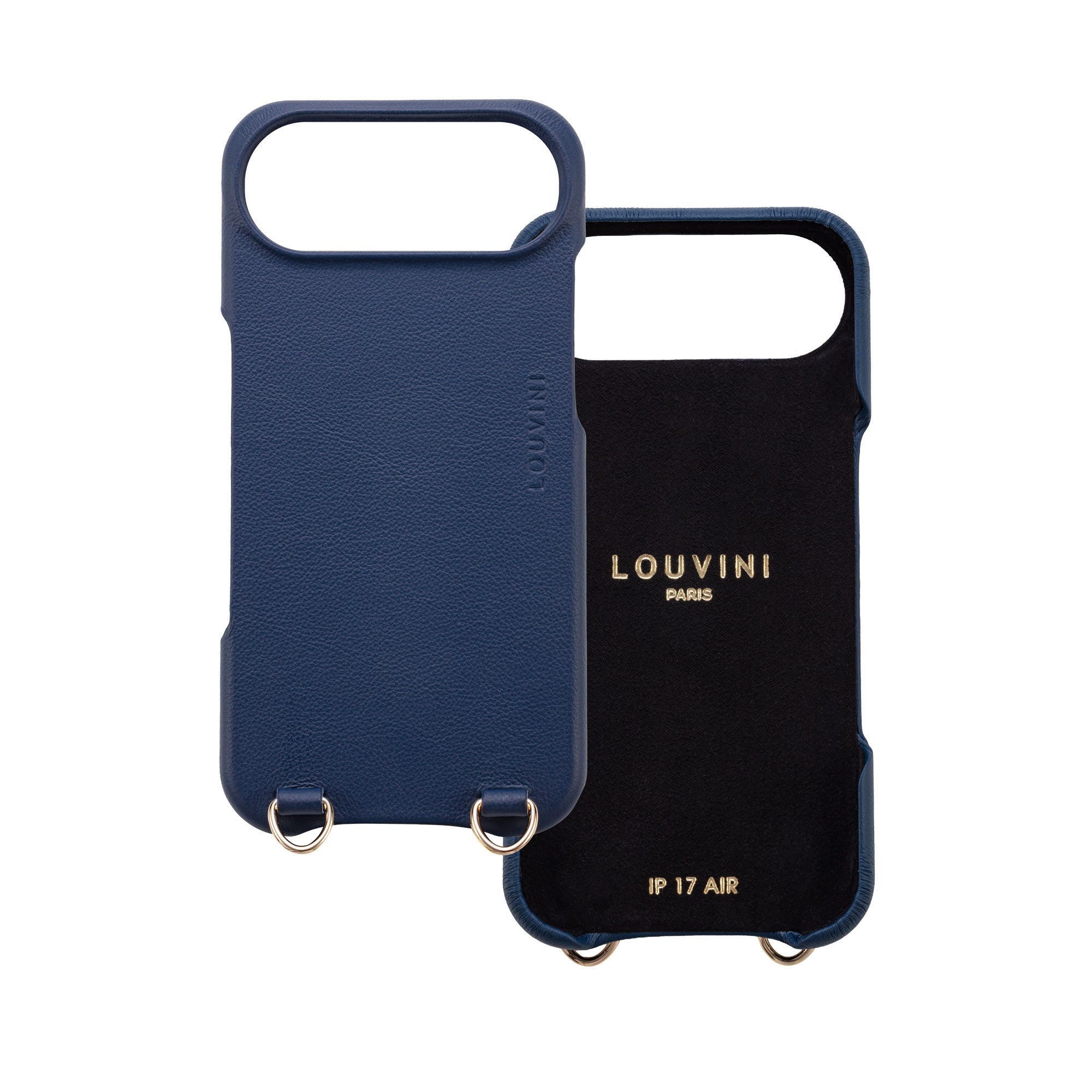 Leather iPhone Case with Loops and MagSafe MAX - NAVY